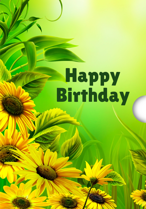 Sunflower Happy Birthday Shopify Gift Card Design